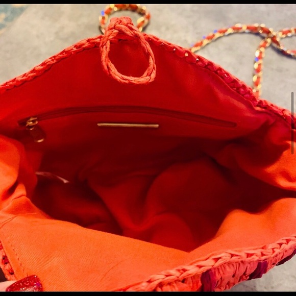 🔥50% OFF!🔥INC round straw bag red and orange - Picture 5 of 8
